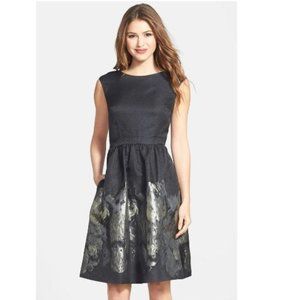 Cynthia Steffe Metallic Floral Fit & Flare Dress